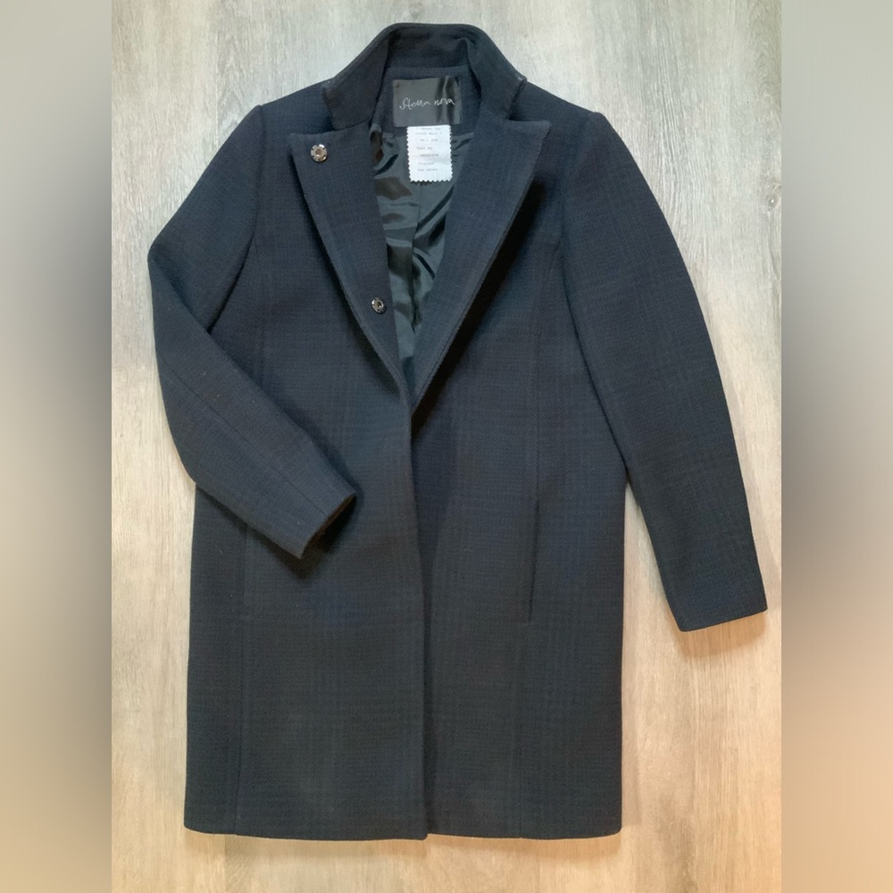 Stella Nova EU36 Women’s Houndstooth Blue/Black Wool Blend Coat